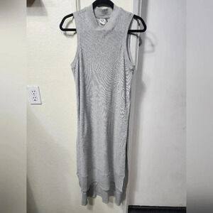 Anthopologie Akemi + Kin Dress Womens M Gray Tank Maxi Double Slit High Low